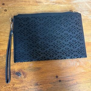 Aldo Black Laser Cut Wristlet Clutch